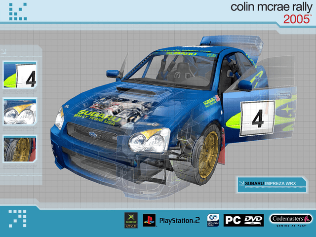 Colin McRae Rally 2005 title screen for Xbox